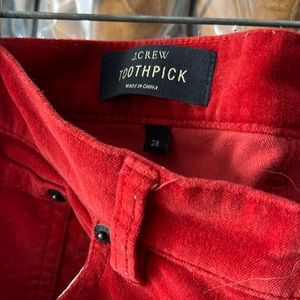 JCrew red velvet pants
